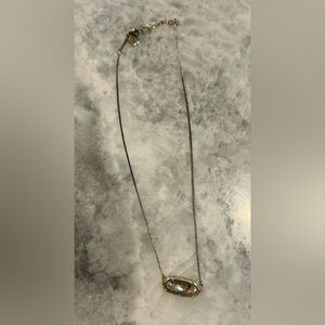 Kendra Scott Silver Necklace with Iridescent Stone